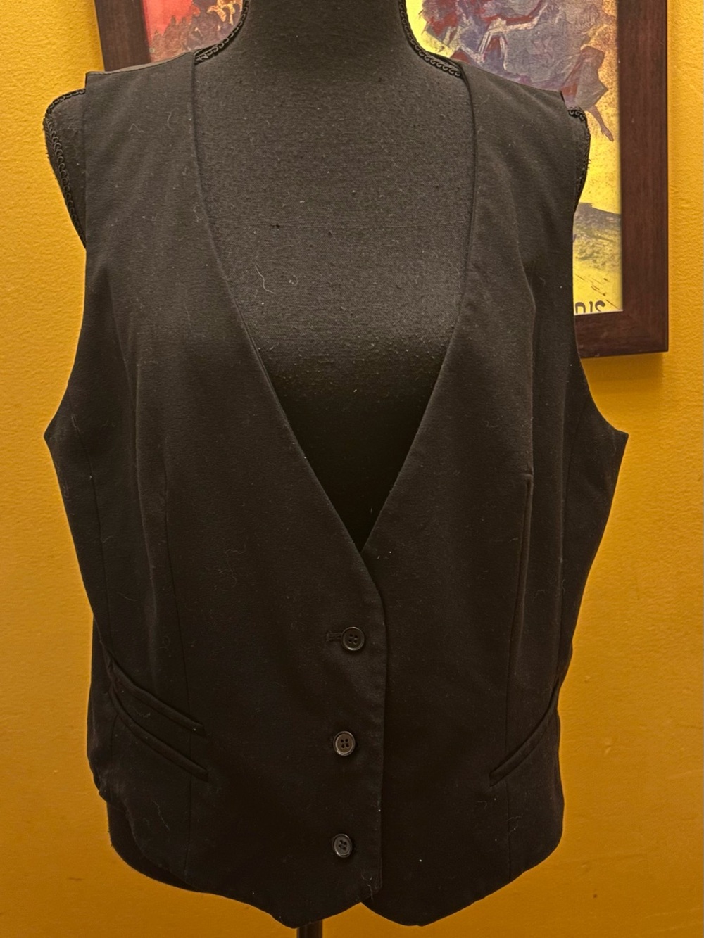 Women’s New York & Company Black Sleeveless Button Front Vest Size 16